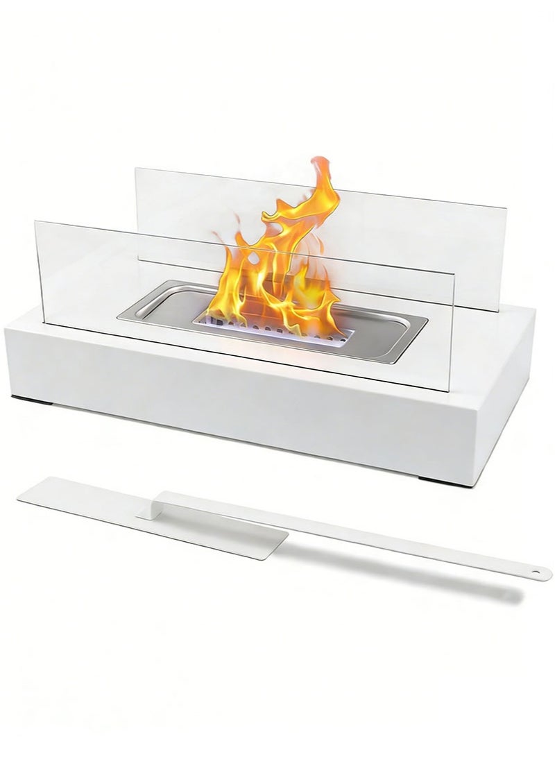 Apustim Tabletop Fire Pit，Portable Indoor/Outdoor Tabletop Fire Pit，Mini Small Fireplace Bowl Decor，Suitable for Weddings，Housewarmings，Birthdays （White） - Image 1